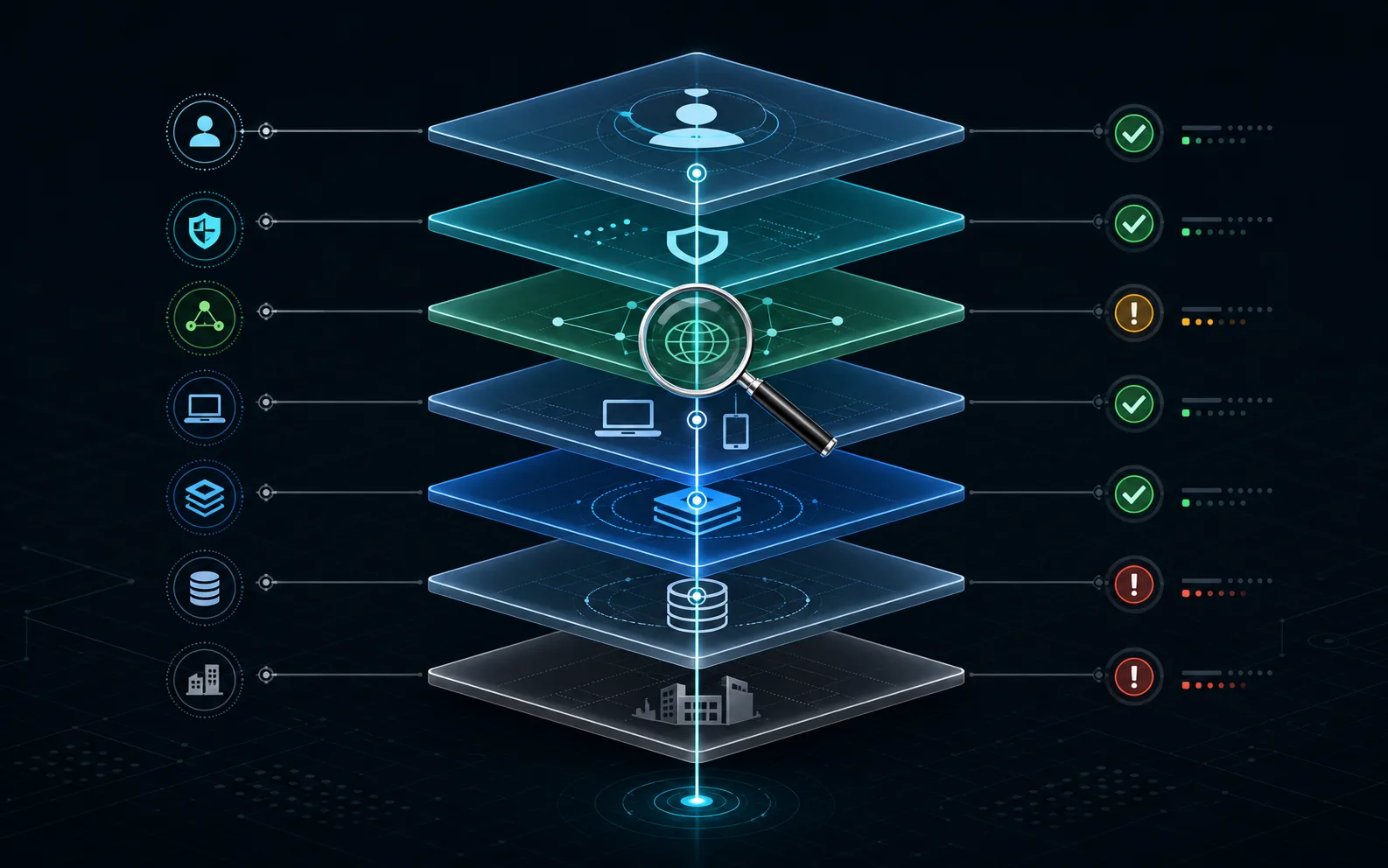 Diagnostic layer stack for isolating MSP support failures